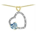 thumbnail image 2 of Star K� Double Open Heart Pendant Necklace with 6mm Sky Blue Topaz Stone, 2 of 9