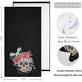 thumbnail image 2 of GZHJMY 2 Pcs Boho Sugar Skull with Wildflowers Cactus Soft Fluffy Guest Decor Hand Towels, Multipurpose for Bathroom, Hotel, Gym and Spa (14" x 28",Black), 2 of 4