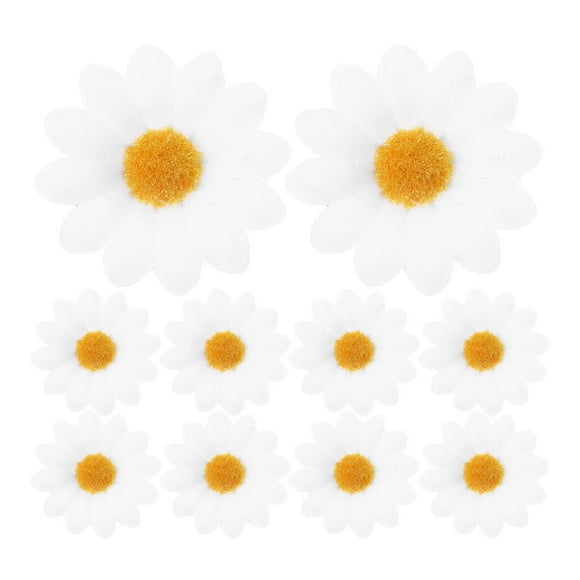 10 pinzas para el pelo con diseño de margaritas y girasoles para damas y niñas (blancas)