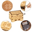 thumbnail image 3 of Gustave Hand Crank Music Box, You are My Sunshine Wooden Engraved Musical Case Crafts, Mechanism Antique Carved Musical Box Gifts for Daughter Kids (White), 3 of 6
