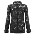 thumbnail image 4 of Lindreshi Sweatshirts for Women Clearance Woman's Solid Color Loose Casual Fashion Lace Long Sleeve T-Shirt Tops, 4 of 8