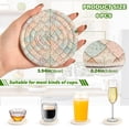 thumbnail image 2 of Yayeee 6 PCS Drink Coasters with Holder Set Woven Absorbent Round Tabletop Hot Pad, Small Pink Pattern, 2 of 7