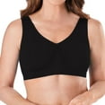 thumbnail image 2 of 3 Pack Black Plus Size Seamless Soft Cup Bra Pullover Sleep Bra Four-way Stretch FREE Eyeglass Pouch (3XL), 2 of 3
