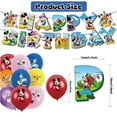 thumbnail image 3 of 40 Pcs For Mickey Theme For Mouse Clubhouse Birthday Party Decoration Set,Includes Happy Birthday Banner,13 Cupcake Toppers,2 Foil Ballons,and 6 Spiral ornament,and 18 Balloons for Party Supplies, 3 of 6