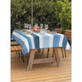 thumbnail image 3 of Outdoor Tablecloth with Umbrella Hole for Patio/Picnic/Party/Camping, Blue Striped Waterproof Table Cloth Rectangle Table Cover Washable, Farmhouse Stripes Modern Art (52"x 70"), 3 of 8