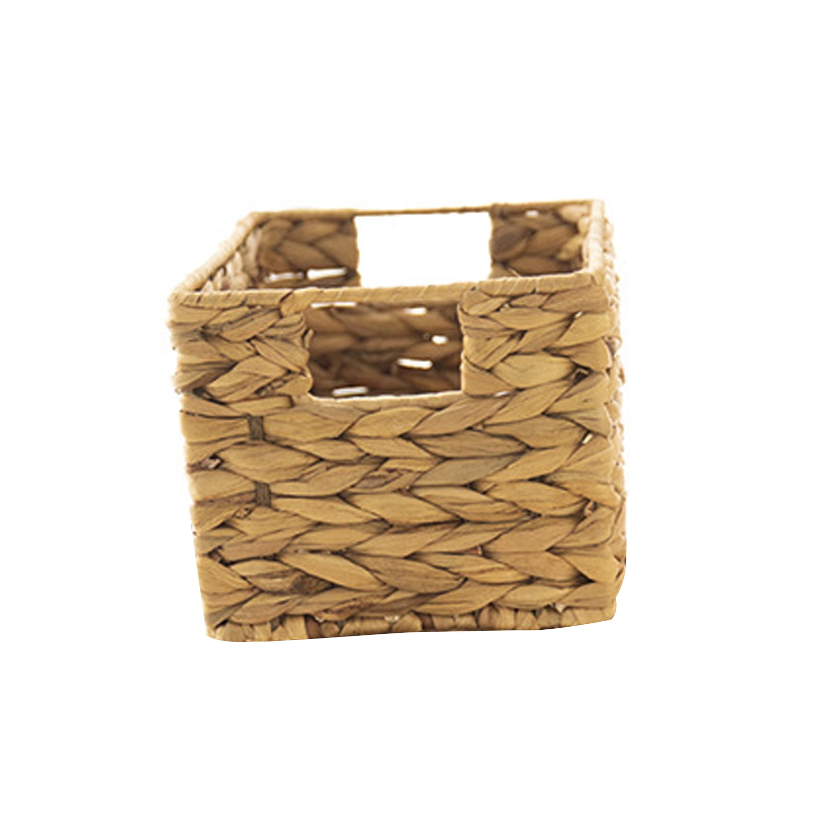 Natural Water Hyacinth Storage Basket with Handle, Rectangular Wicker