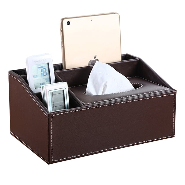 Caja de pañuelos de cuero multifuncional, caja de papel montada en vehículo para el hogar, caja de servilletas