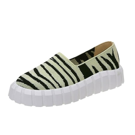 

HSMQHJWE Slip On Sneaker Shoes For Women Sneaker Guards Air 1 Women Sleeve Platform Shoes Toe Breathable Fashion Women S Round Striped Flying Knitted Women S Indoor Cycling Shoe Men