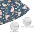 thumbnail image 3 of Honeii Cute Rabbit Floral Print Pillow Cases,Plush Throw Pillow Covers,Decorative Pillowcase for Sofa, Couch, Living Room-16"x24", 3 of 6