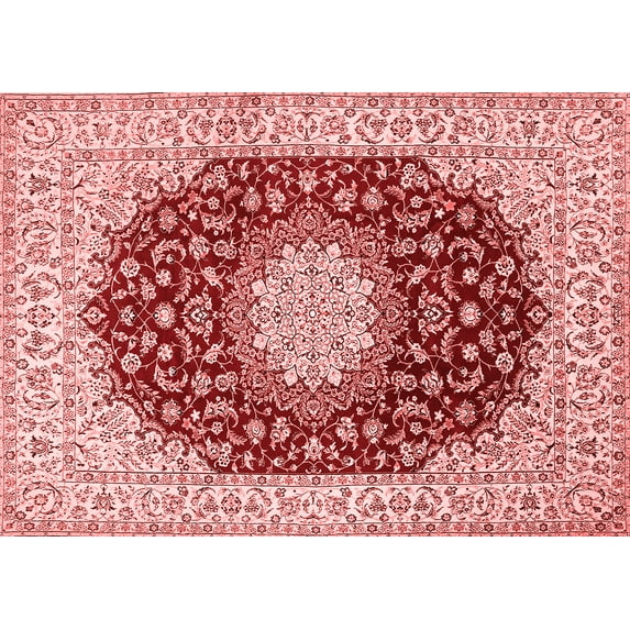 Ahgly Company Indoor Rectangle Medallion Red Traditional Area Rugs, 8' x 12'
