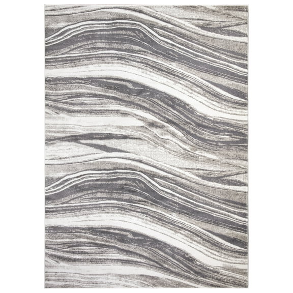 Marble Stripes Gray 5 ft. x 7 ft. Area Rug