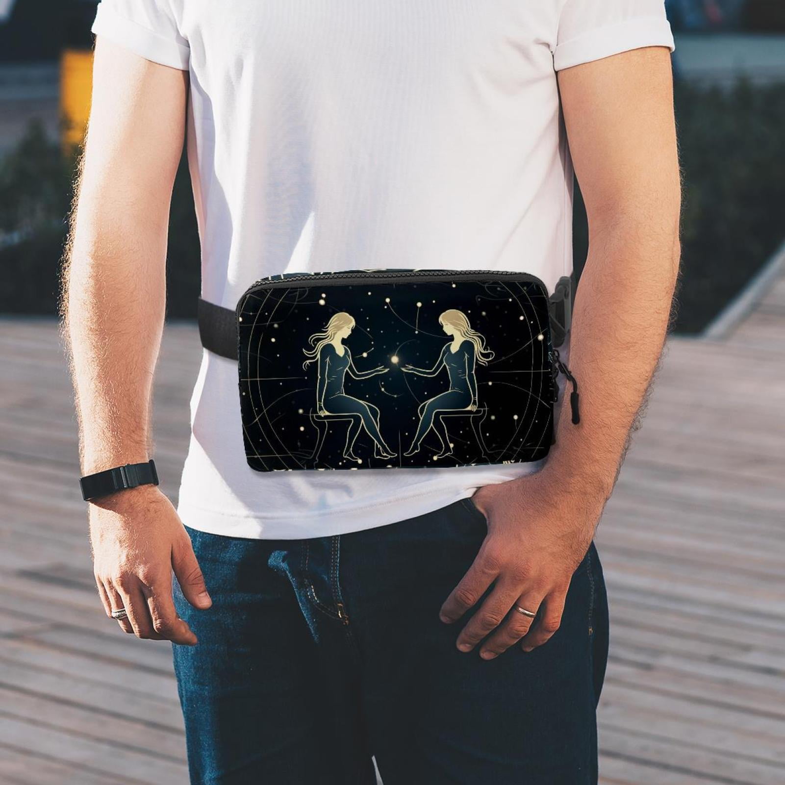 Gemini Money Belt Waist Bag Fanny Pack - Lightweight Adjustable with Extension Strap Unisex