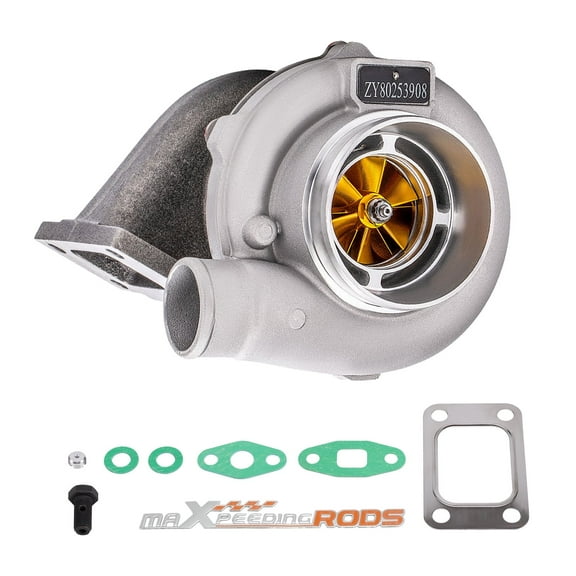 maXpeedingrods T3 Turbo Turbocharger with Gaskets for 4/6 Cylinder 2.5L-3.0L Engine, with Billet Compressor Wheel, Up to 500 BHP, for BMW 325Ci 2001-2006 325i 1993-1997/2001-2010, Street JD Series