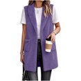 thumbnail image 5 of Luvrsol Women Sleeveless Long Vest Open Front Mid Length Casual Waistcoat Layering Cardigan Gilet S-2XL, 5 of 7