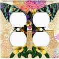 thumbnail image 3 of Metal Light Switch Plate Cover Unique Colorful Floral Butterfly Yellow Mandala BUT025, 3 of 13