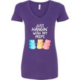 thumbnail image 3 of Inktastic Easter Hangin' with My Peeps Women's V-Neck T-Shirt, 3 of 5