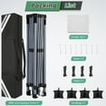 thumbnail image 3 of Hoteel Canopy 10x10 Pop Up Canopy Tent 1-Button Push Easy up Outdoor Canopy Instant Portable Commercial Shelter Waterproof UPF50+ Gazebo with Reflective Strip, Air Vent & 4 Sandbags, White, 3 of 7
