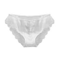thumbnail image 5 of PMVFHDE Womens Low Waist Triangle Underwear For Girls Breathable Sheer Mesh Lace Trim Briefs Panties For Women White，XL, 5 of 5