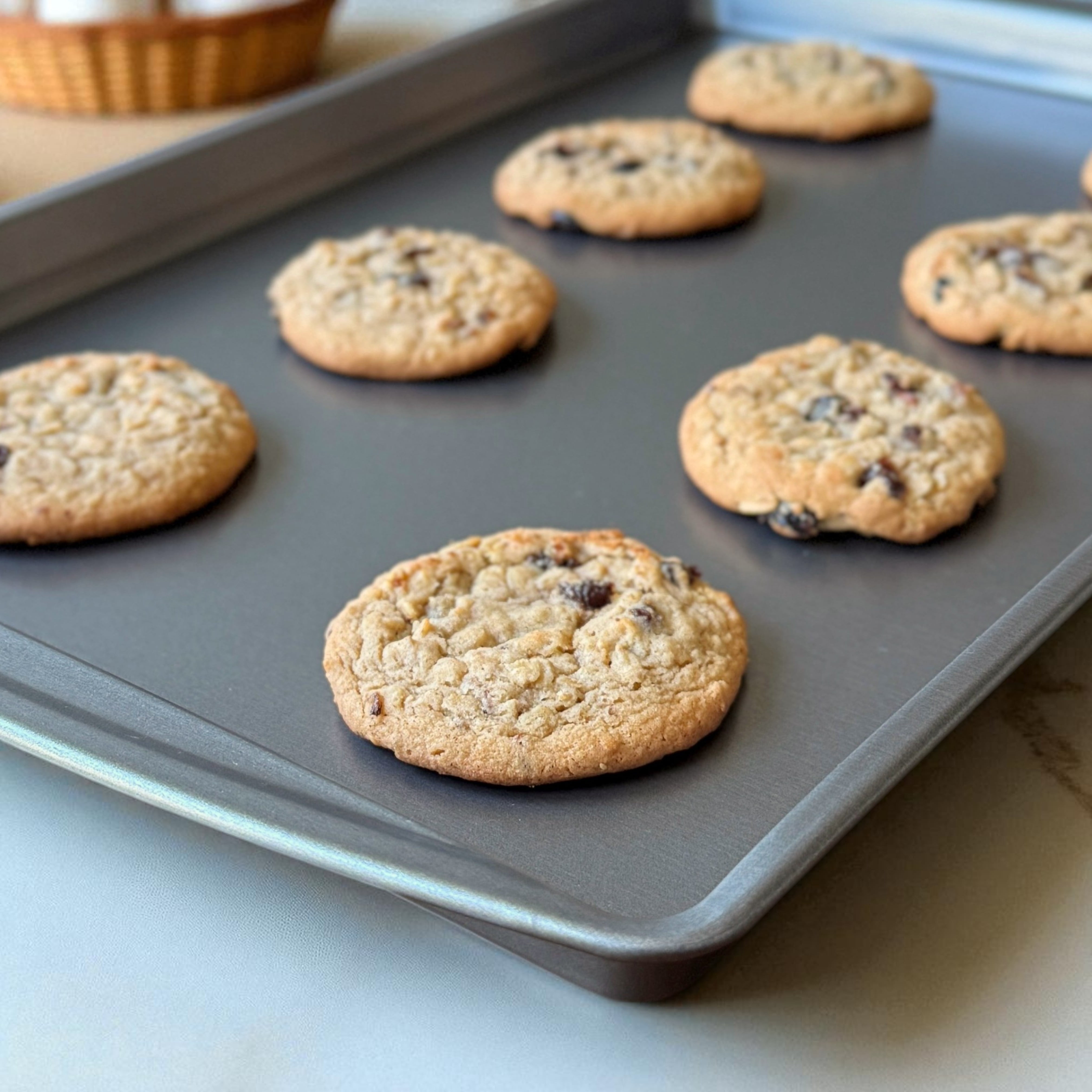 (4 pack) Mainstays Large Nonstick 17" x 11" Rectangle Cookie Sheet Baking Pan, Gray