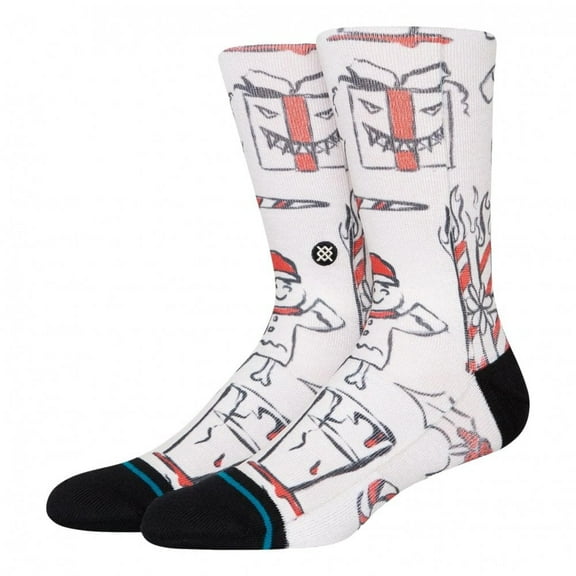 Stance Angry Holidayz Christmas Crew Socks Off White in size US 9 - 13