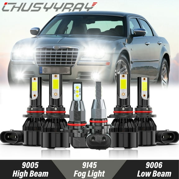 LED Headlight   Fog Light Bulbs Kit 6000K White 6x - for Chrysler 300 2005 2006 2007 2008 2009 2010
