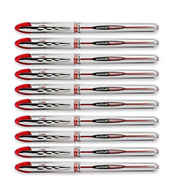 uniball Vision Elite Roller Ball Stick Pen, Red Bold 10 Pens Per Order 69023