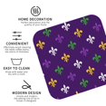 thumbnail image 3 of Picia Purple Mardi Gras Printed Leather Coasters for Drinks, 4" Drink Coasters Set of 4 for Tabletop Protection, Handmade Luxurious Home Décor and Housewarming Gift -Square, 3 of 6