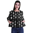 thumbnail image 1 of Moomaya Hauts Boho en Coton Blouses Décontractées Amples d'Été Col Rond T-Shirt, 1 of 4