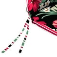 thumbnail image 5 of Jordan Manufacturing 42" x 20" Megara Beacon Black Tropical and Windsurf Beacon Red and Green Stripe Reversible Rectangular Outdoor Chair Cushion with Ties and Hanger Loop, 5 of 13