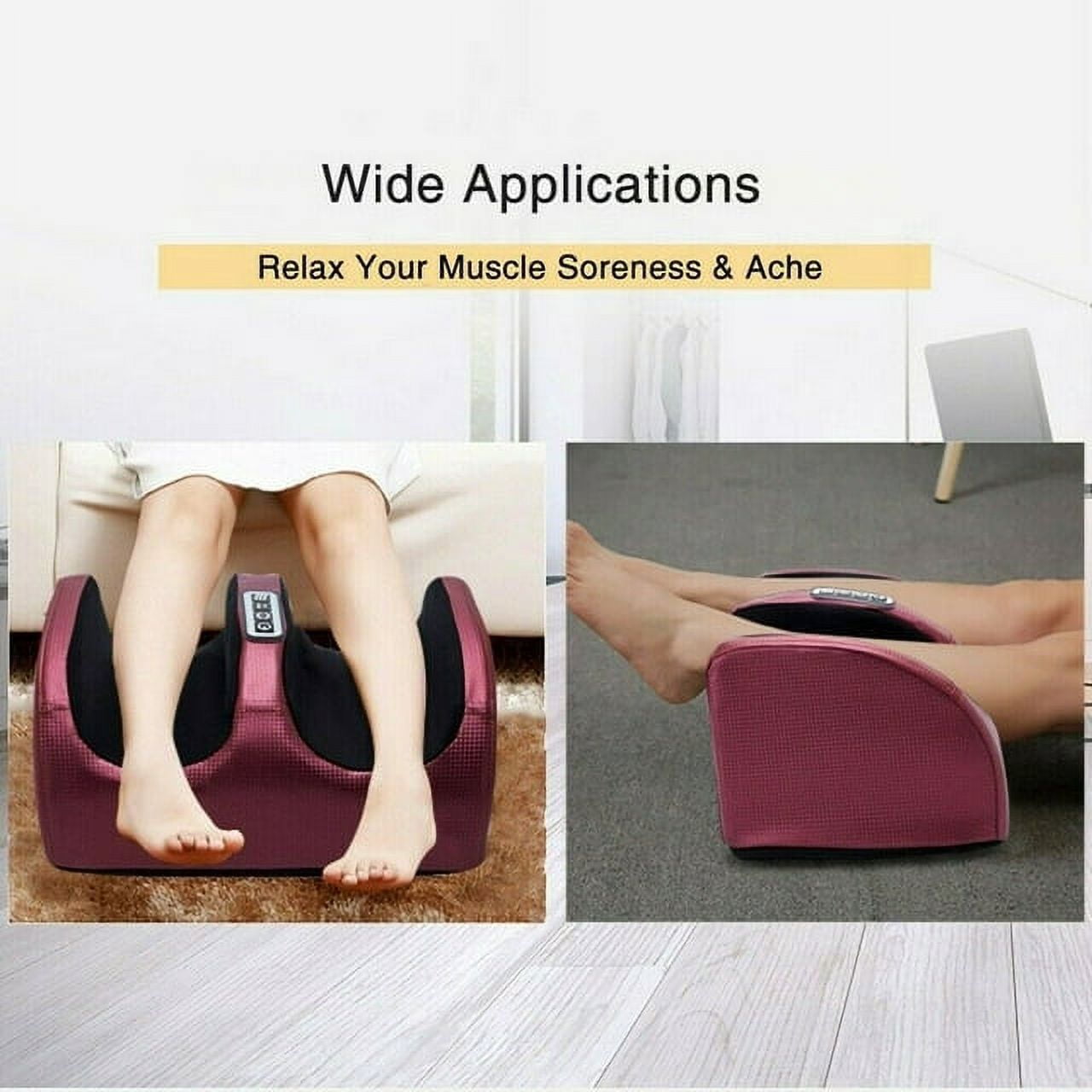 Hinzonek Foot Massager Machine Massage,Feet Massager, Chronic Nerve Pain Therapy Spa Gift Deep Kneading Rolling Massage for Leg Calf Ankle, Electric Shiatsu Foot Massager,3 Intensity Levels