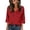 Red-A^1029VV, variant on AHMOMEI Women's Silk Satin Blouse Dressy Polka Dots Women's 3/4 Sleeve Shirts V Neck Spring Summer Womens Tunics