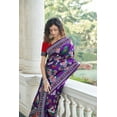 thumbnail image 3 of Craftstribe Patola Silk Wine Sari | Wedding Party Festive Wear Saree With Unstitched Blouse, 3 of 4