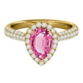 thumbnail image 2 of Aonejewelry 1.55 Ct. Ttw Diamond and Pear Shaped Pink Topaz Ring in 10K Yellow Gold, 2 of 4