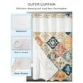 thumbnail image 2 of No Hook Cloth Fabric Shower Curtain with Snap in Liner, Retro Morocco Waterproof Shower Curtains Set with See Through Top Window, Colorful Rustic Abstract Shabby Texture Bath Curtains Shower 36"x72", 2 of 6