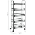 thumbnail image 4 of vidaXL 5-Tier Kitchen Trolley Black 18.1"x10.2"x41.3" Iron, 4 of 65