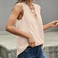 thumbnail image 4 of T-Shirt Tunique Sans Manches en Dentelle Décontractée pour Femmes, 4 of 5