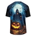 thumbnail image 5 of Halloween Shirts for Men Funny Pumpkin Ghost Print Graphic Halloween Tshirts Round Neck Short Sleeve Corduroy Tops Purple XL, 5 of 5