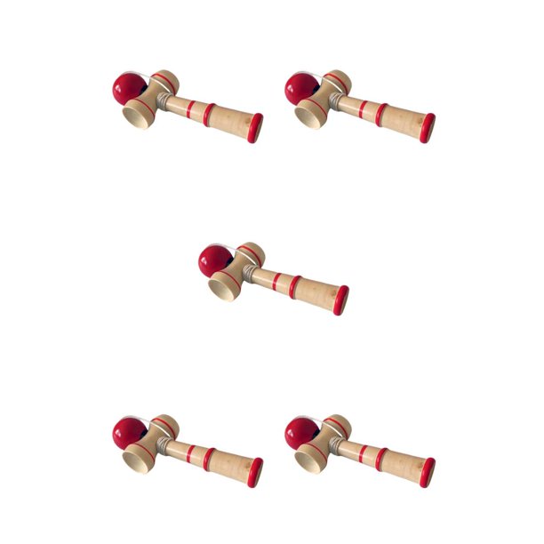 Vogacara Juguete de bola de vintage, juguetes de entrenamiento de coordinación de ojos y manos, cumpleaños, fiesta de año nuevo, juego rojo 5piezas
