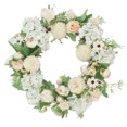 thumbnail image 3 of Guirnalda de flores artificiales para colgar en la pared, simulación, decoración floral, hogar, boda, corona de flores falsas, blanco champán Inevent HA9082-03B, 3 of 6