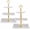 White, variant on YVPSI 2 Pack 3 Tier Plastic Dessert Cupcake Stand Cupcake Tower Stand White Cupcake Holder Tiered Serving Trays for Dessert Party Birthday Wedding Baby Shower (white square)