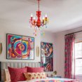 thumbnail image 6 of Small Crystal Chandelier 4-Light , Colorful Acrylic Ceiling Light for Kids Room Nursery Playroom, 6 of 7
