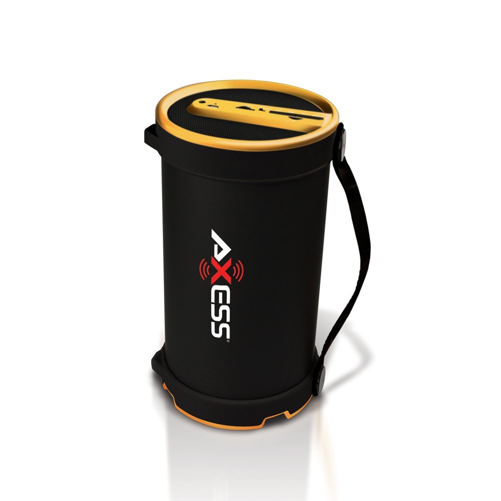 Axess Yellow Portable Bluetooth IndoorOutdoor 2.1 HiFi Cylinder Loud Speaker with BuiltIn 4 Inch Sub - image 2 of 2