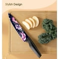 thumbnail image 4 of 12-Piece Flower Kitchen Knife Set with Blade Guards, Dishwasher Safe, German High Carbon Stainless Steel Block, Springtok Multicolor Cutting, 4 of 6