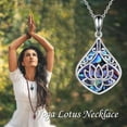 thumbnail image 2 of 925 Sterling Silver Lotus Sunflower Hummingbird Necklace Teardrop Abalone Necklace or Cremation Jewelry for Women Birthday Christmas Gifts, 2 of 10