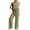 #009-Green, variant on Xyxonk Womens 2 Piece Lounge Sets Spring Short Sleeve Pullover Tops Wide Leg Long Pants Solid Color 2025 Trendy Clothes 2025 Khaki M