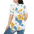 thumbnail image 4 of Drses Womens Tops Dressy Casual Fashionable Women's Casual Short Sleeved Loose Round Neck Printed Top Womens Summer Tops, 4 of 5