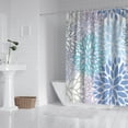 thumbnail image 2 of Blue Floral Leaf Pattern Shower Curtain 84"x72" ,Bathroom Decorative Shower Curtains Set with 12 Hooks,Modern Waterproof Washable Shower Curtain, 2 of 6