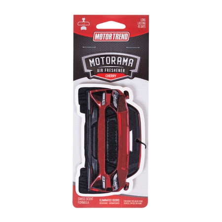 Motor Trend Cherry Motorama Car Air Freshener - Long Lasting Odor Eliminator Swiss Formula Scent  Super Strength Deodorizer for Auto  Truck  Van and SUV