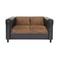 thumbnail image 3 of HomeRoots 530500 72 in. Chenille Love Seat Sofa, Brown & Black, 3 of 3