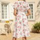 thumbnail image 4 of Moda Mujer Verano Casual Vendaje Estampado floral Manga corta Vestido sexy Fridja qw5569, 4 of 4